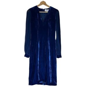 Sachin & Babi Noir Collection Velvet Long Sleeve Brinker Cocktail Dress Size 2